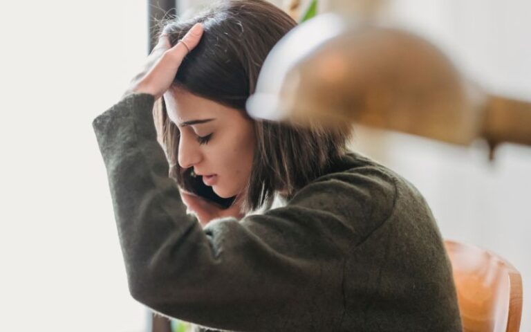 woman looking stressed
